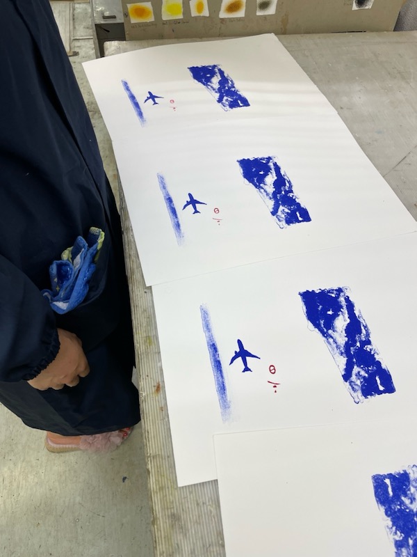体験コース　リトグラフの刷り